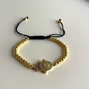 Hamsa 🪬 gold filled bracelet, adjustable
